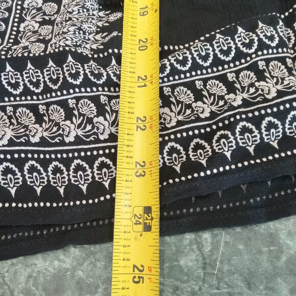 NWT Old Navy Boho Crinkle Gauze Swing Top M Black Peasant Long Sleeve Blouse - Picture 15 of 15